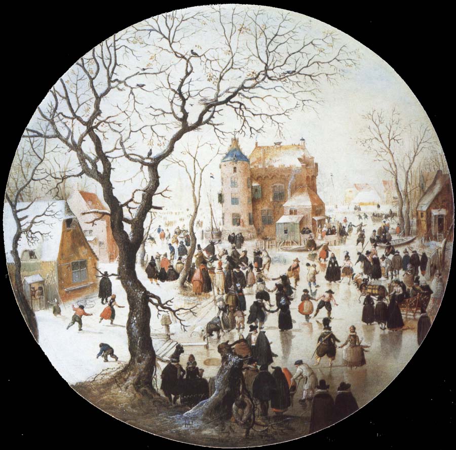 Hendrick Avercamp A Winter Scene with Skaters near a Castle